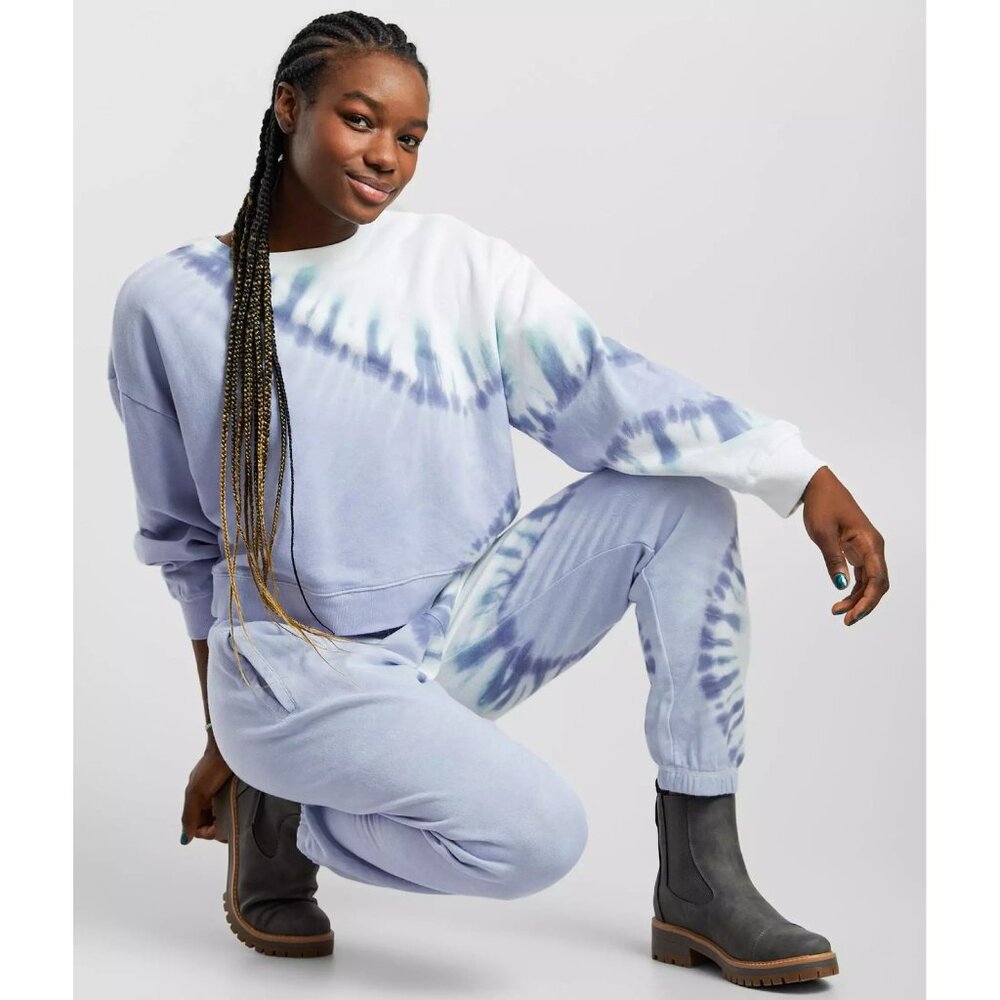 NWOT ZSupply blue, white tie dye trackpants, S